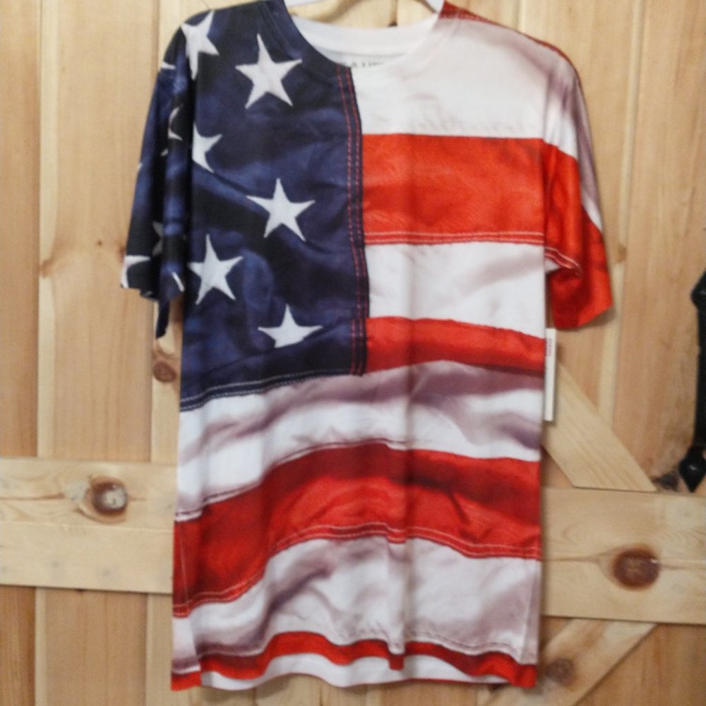GET A LIFE FLAG TEE.........NWT